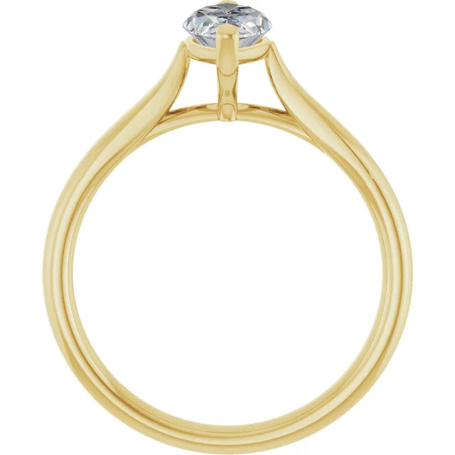 1 CT  Marquise Cut Diamond Engagement Ring on yellow gold showing under gallery 