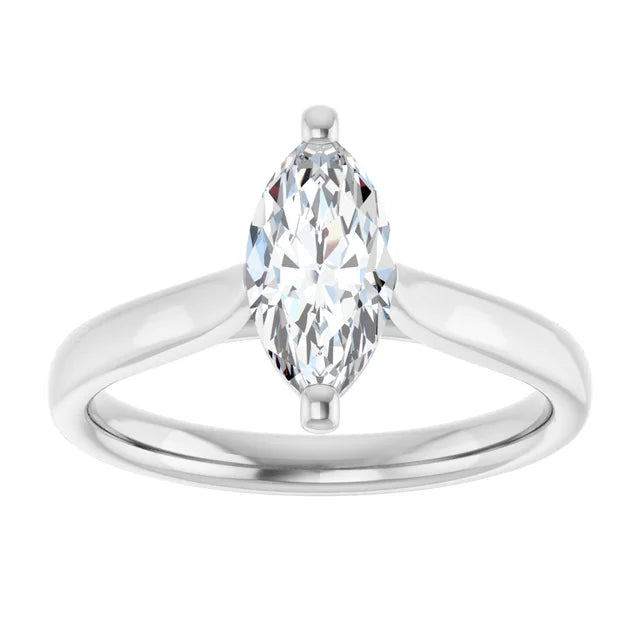 1 CT  Marquise Cut Diamond Engagement Ring on white gold