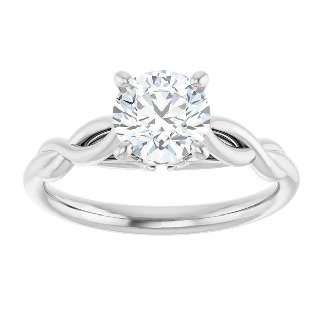 1 CTW lab grown diamond round solitaire engagement Ring White Gold