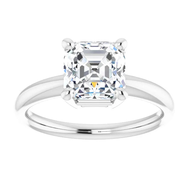 2 CT Asscher Cut Solitaire Diamond Engagement Ring For Women white gold