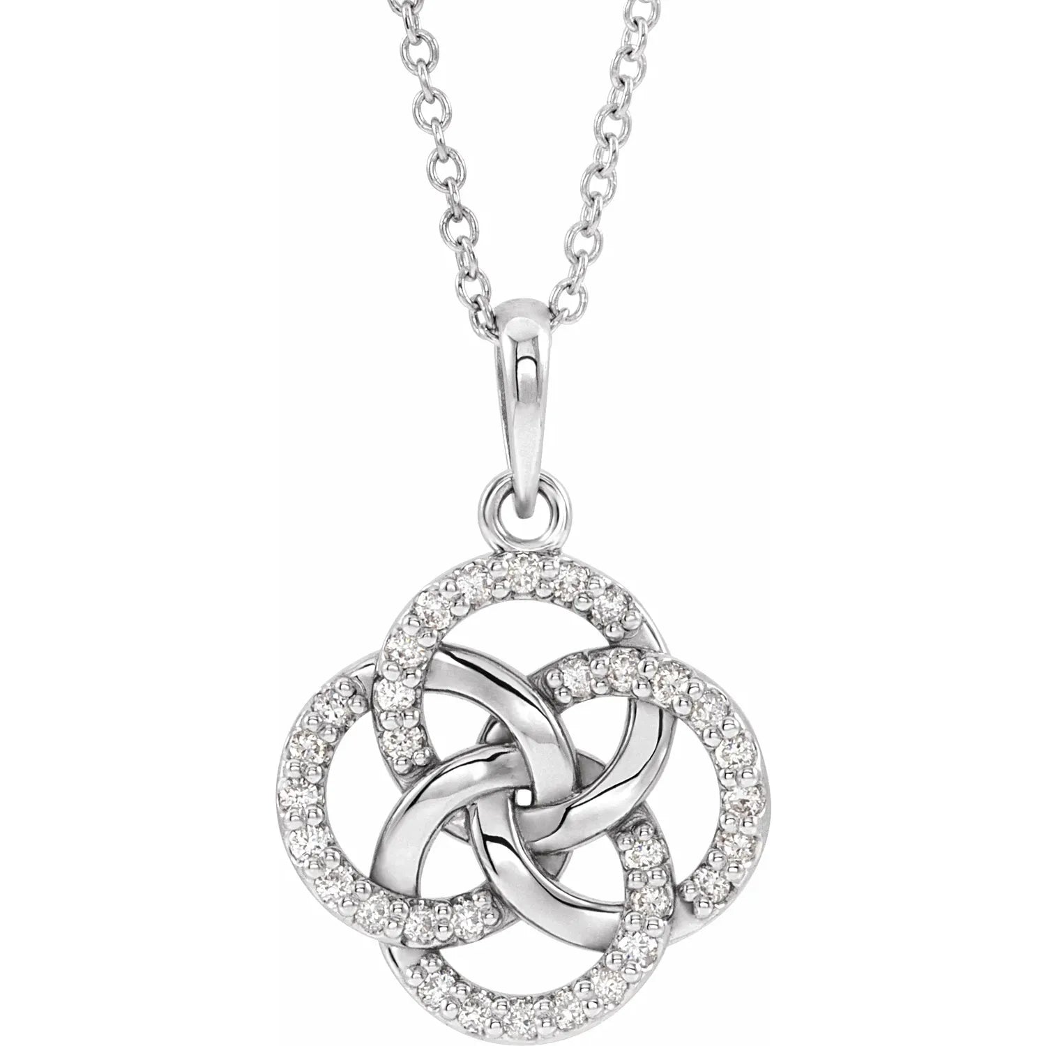 Natural Diamond Five-Fold Celtic-Inspired Necklace on white gold