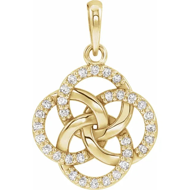 Natural Diamond Five-Fold Celtic-Inspired Pendant yellow gold