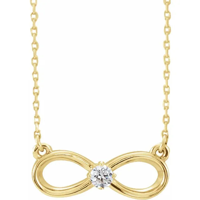  Natural Diamond Infinity-Inspired Necklace on yellow gold