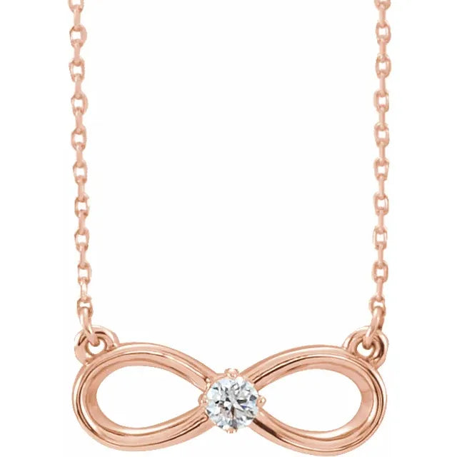  Natural Diamond Infinity-Inspired Necklace on Rose gold 