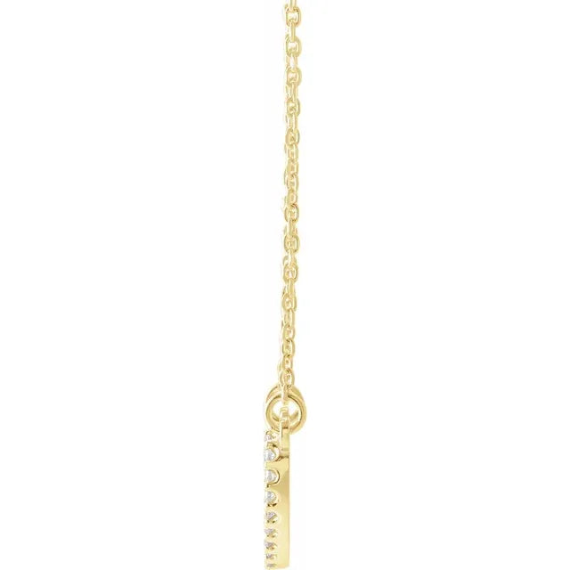 Natural Diamond Petite Heart Necklace on yellow gold