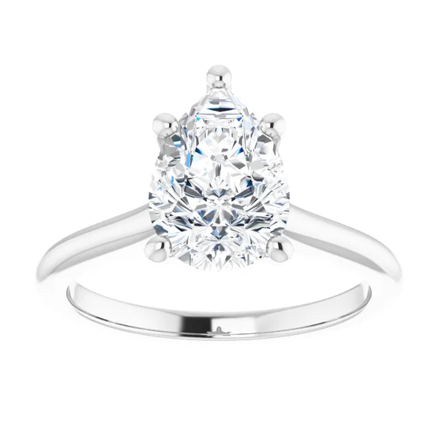 2 CT Pear Diamond Solitaire engagement Ring for women on white gold