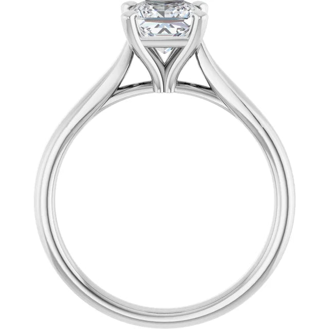 1 CT Princess Cut lab Grown Diamond Engagement Ring on White Gold showing under gallery 