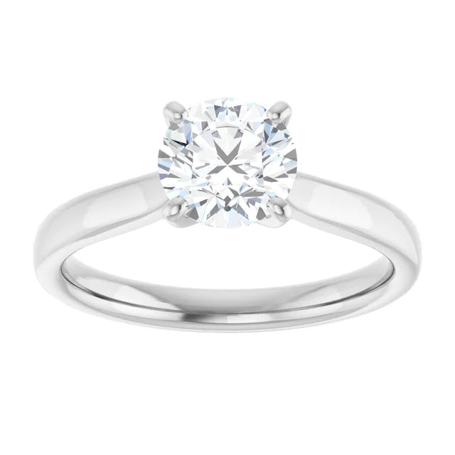 1 CTW lab grown round diamond engagement ring 14k White Gold