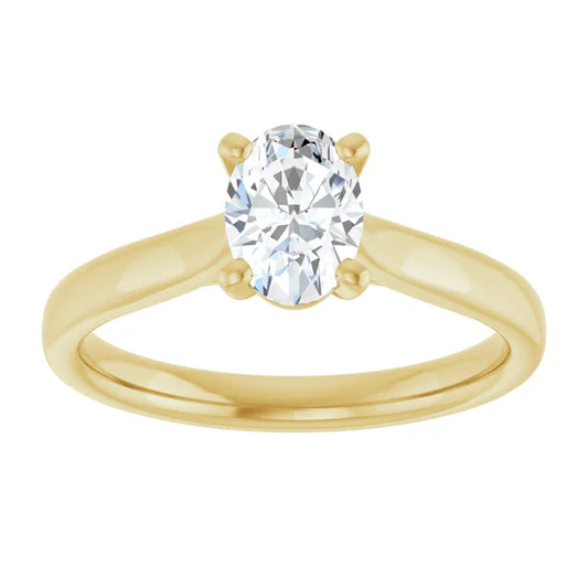 1 CT Lab Grown Oval Solitaire Diamond Engagement Ring 