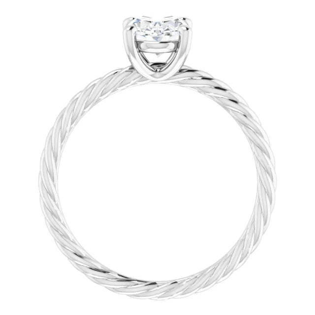 Oval Lab Grown Diamond Engagement Ring on White gold showing under gallery 