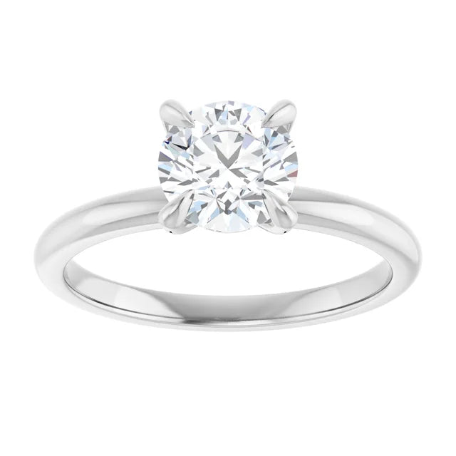 1 CTW lab Grown Round Diamond engagement Ring 14K White Gold