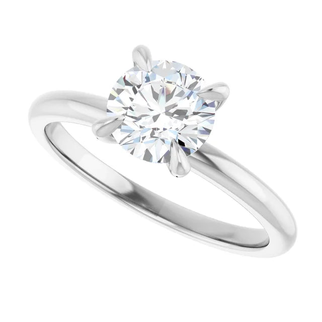 1 CTW lab Grown Round Diamond engagement Ring White Gold