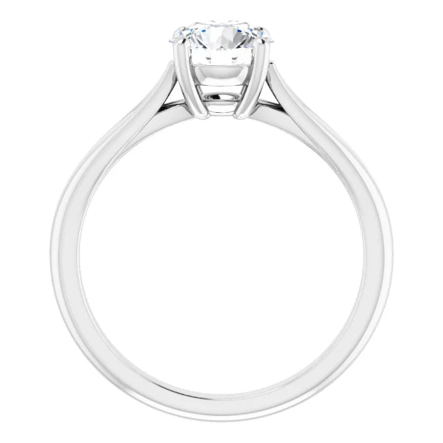 1 CT Round solitaire Diamond engagement Ring on white gold showing under gallery 