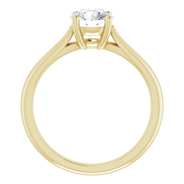 1 CT Round solitaire Diamond engagement Ring on Yellow Gold showing under gallery 