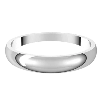 Round Tapered wedding Band for women platinum 