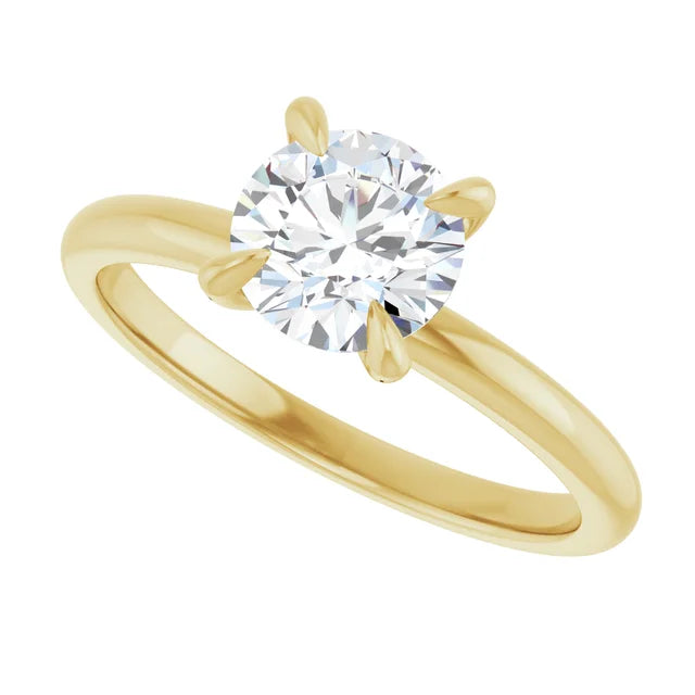 1 CTW lab Grown Round Diamond engagement Ring Yellow Gold