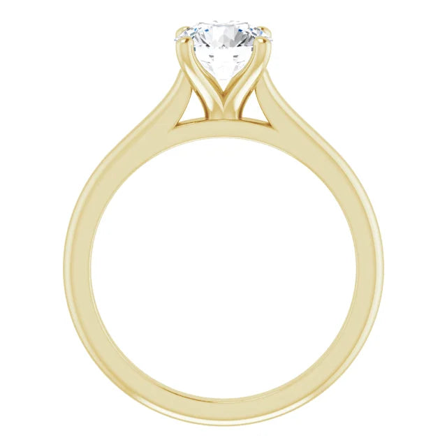 1 CT Round solitaire Diamond engagement Ring on yellow gold showing under gallery 