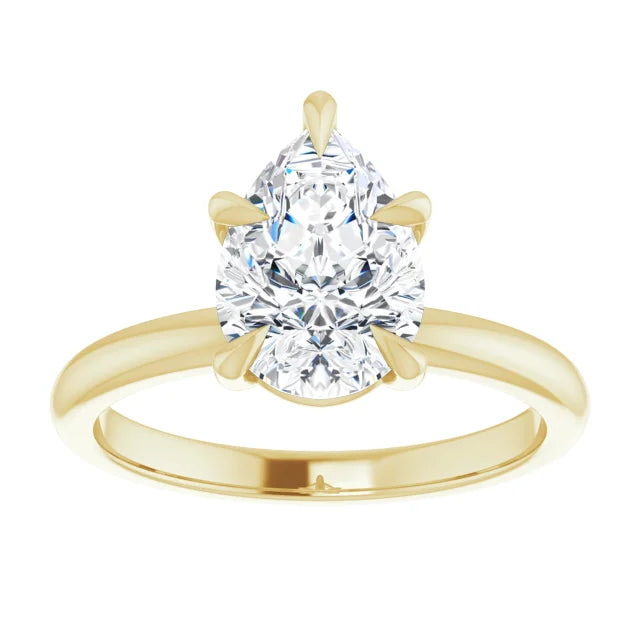 2 CT Pear Shape Solitaire Diamond Engagement Ring for women