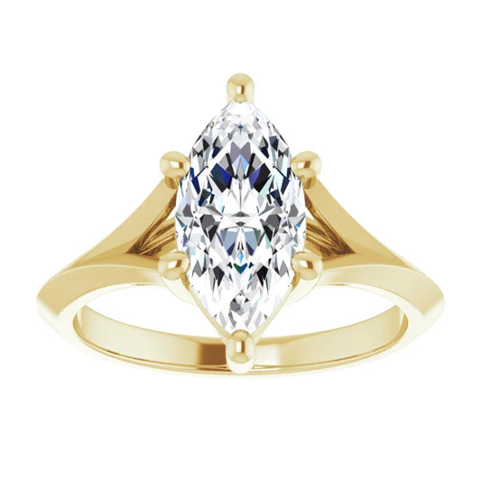 2 CT Marquise Cut Diamond Engagement Ring on yellow gold