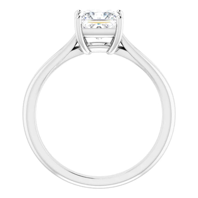 1 CTW Split Shank Princes Cut Diamond Engagement Ring on White gold showing under gallery 