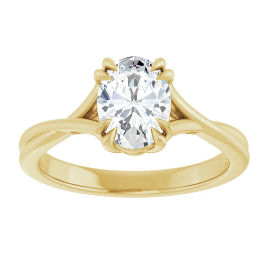 8 Prong oval shape diamond engagement ring 