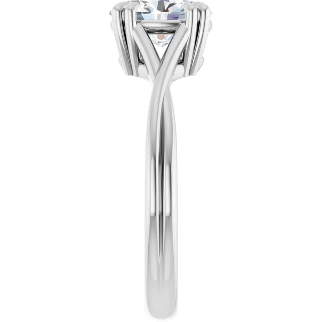 8 Prong oval shape solitaire diamond engagement ring 