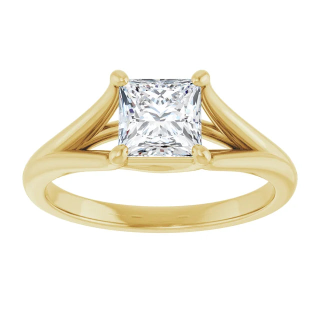 Split Shank Lab Created Princess Cut Diamond Engagement Ring