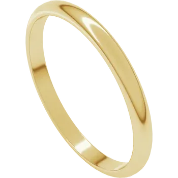 Half Round Standard Fit Classic Wedding Band on yellow gold