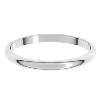 Half Round Standard Fit Classic Wedding Band on white gold