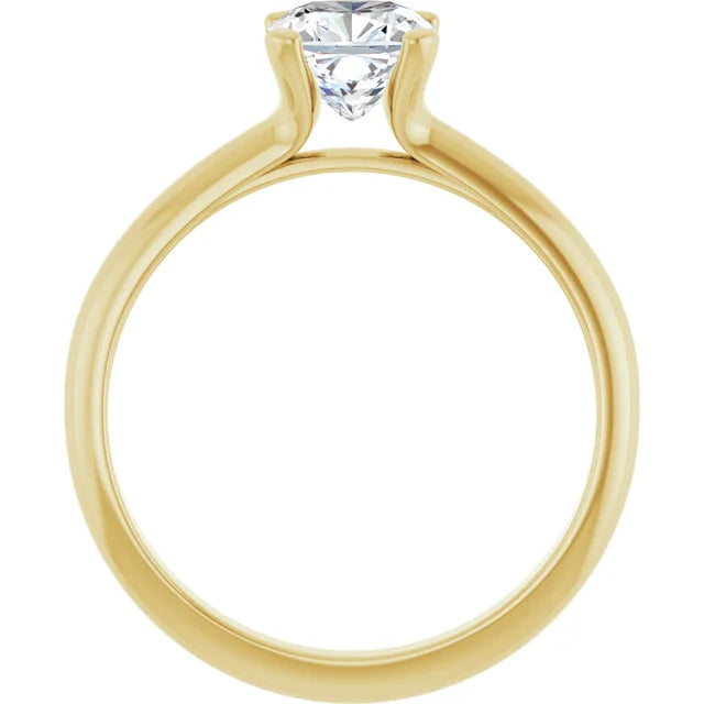 Cushion cut diamond solitaire engagement ring for women on yellow gold show under gallery 