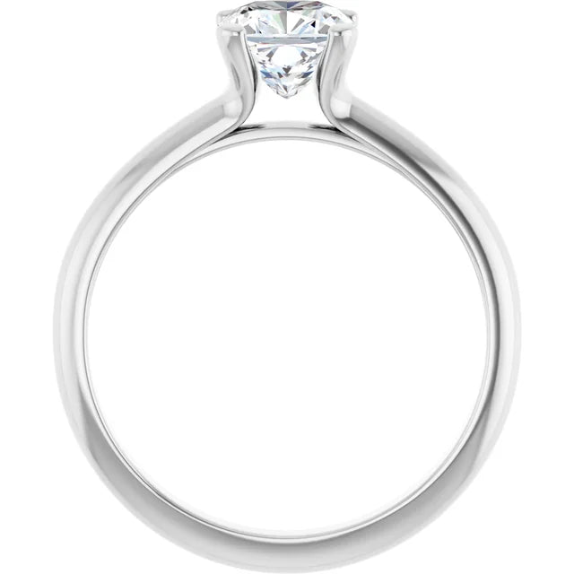 Cushion cut diamond solitaire engagement ring for women on white gold showing under gallery 