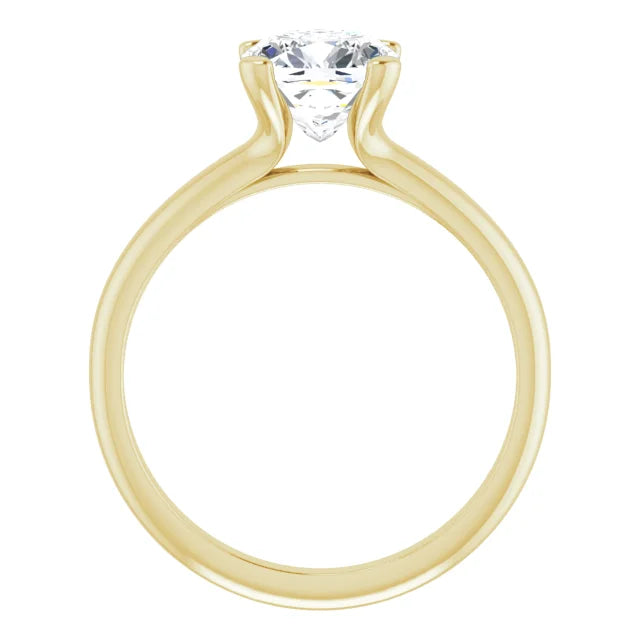 2 CT Cushion cut diamond solitaire engagement ring for women on yellow gold show under gallery 