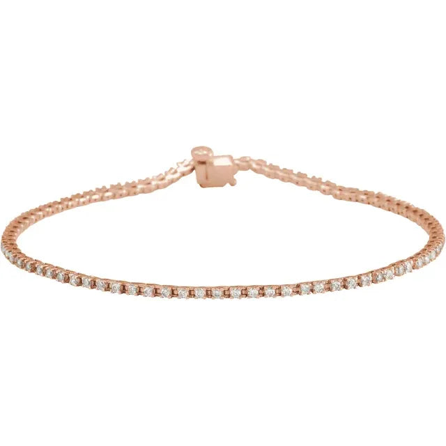 1 CTW Lab Grown Diamond Tennis Bracelet Rose Gold