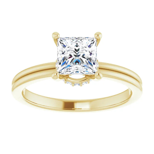 lab created princess cut Diamond Engagement Ring