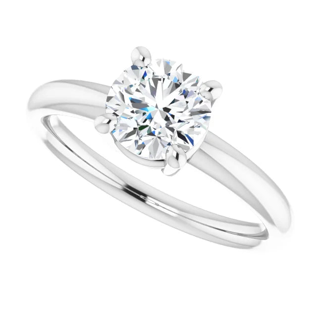 Classic 1 CT Lab Grown Diamond Engagement Ring side way picture 