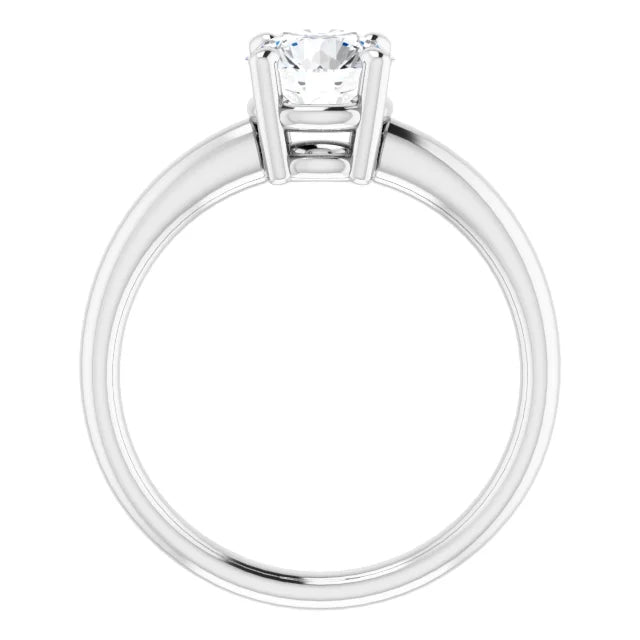 Classic 1 CT Lab Grown Diamond Engagement Ring white gold showing under gallery 