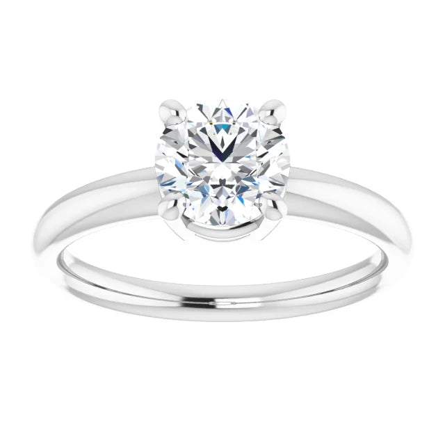 Classic 1 CT Lab Grown Diamond Engagement Ring white gold showing center stone 