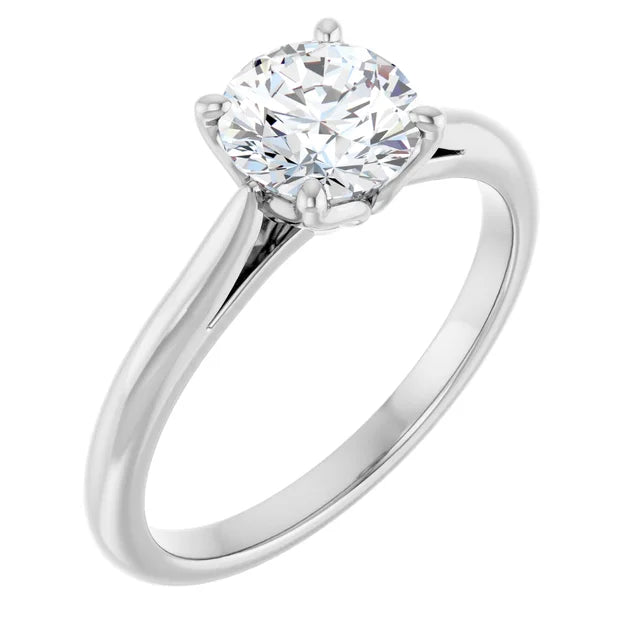 1 CTW Lab Grown Diamond Engagement Ring 14K White Gold side picture 