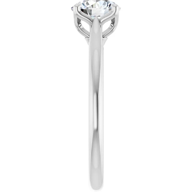 1 CTW Lab Grown Diamond Engagement Ring on White Gold picture from the side 