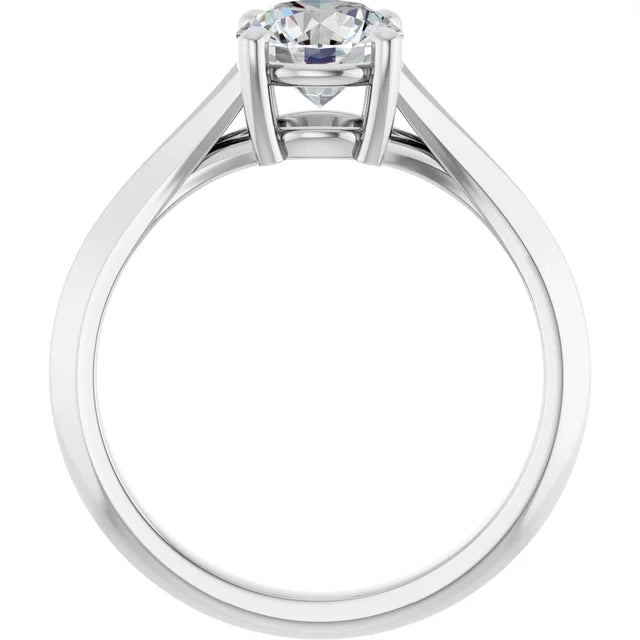  1 CT Round lab Created Diamond engagement ring on white gold showing under gallery 