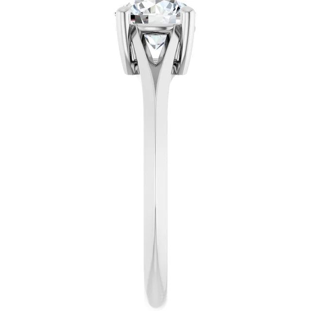  1 CT Round lab Created Diamond engagement ring showing shank 