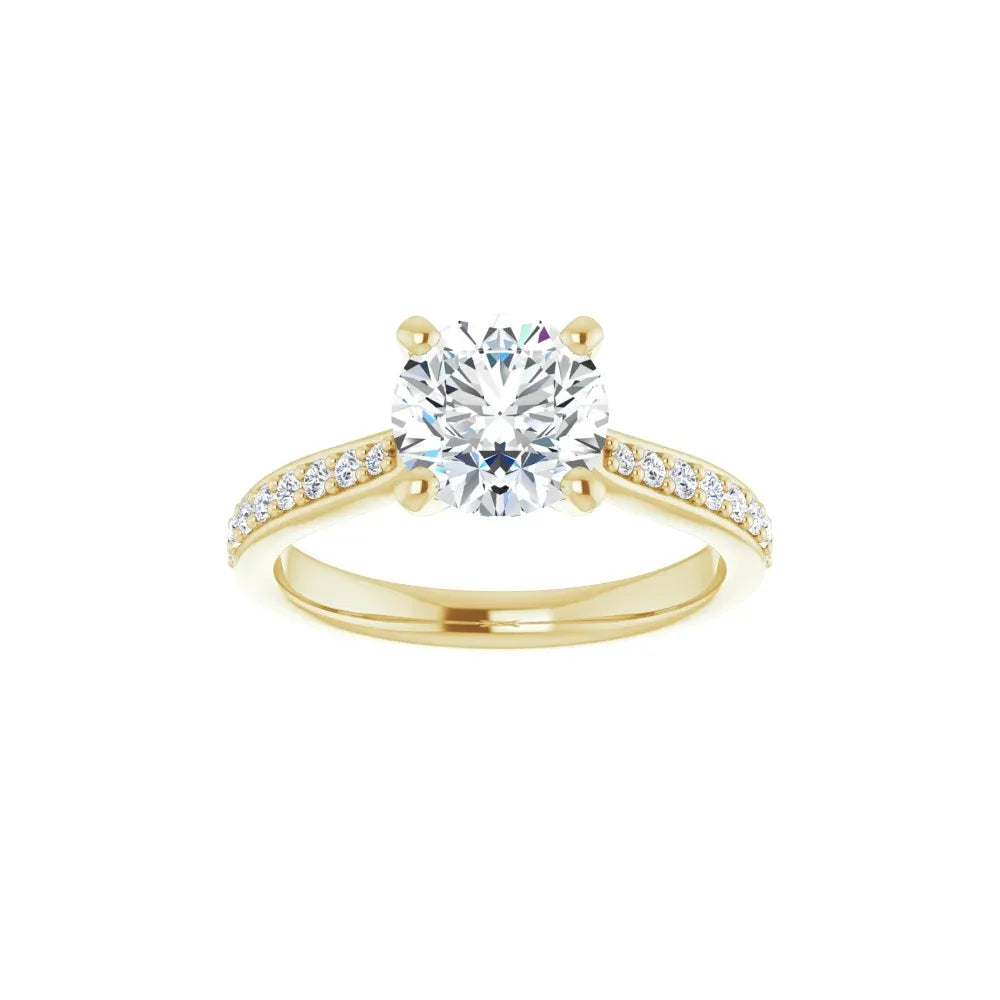 Accented Shank Lab Grown Diamond Engagement Ring