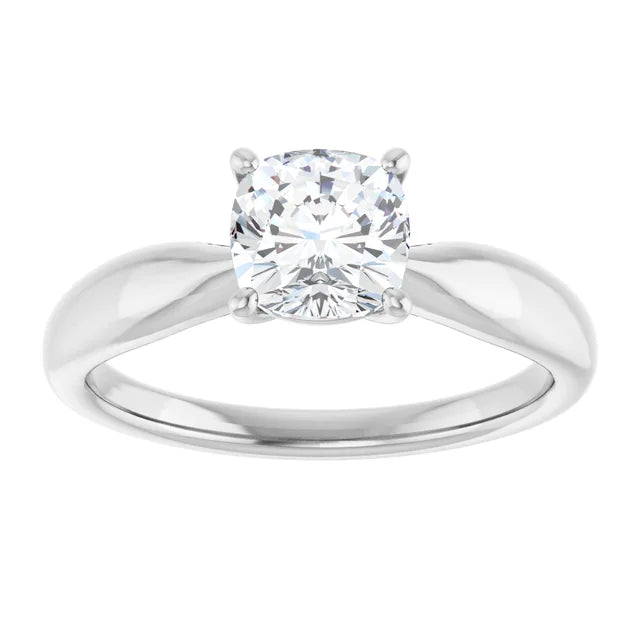 1 CT Cushion cut diamond solitaire engagement ring for women white gold