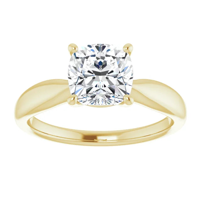 2 CT Cushion cut diamond solitaire engagement ring for women 