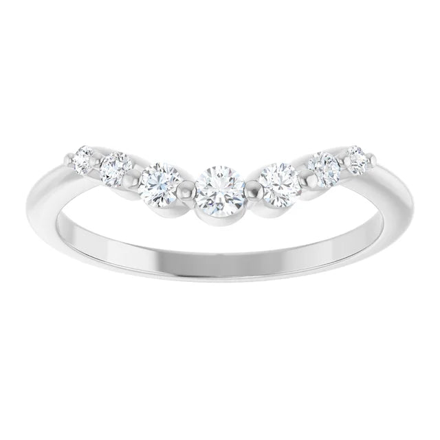 7 Stone Diamond wedding band for women on white gold