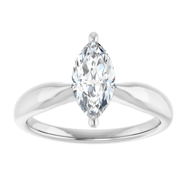 1 CT Marquise Diamond Solitaire Engagement Ring for women on white gold showing center stone 