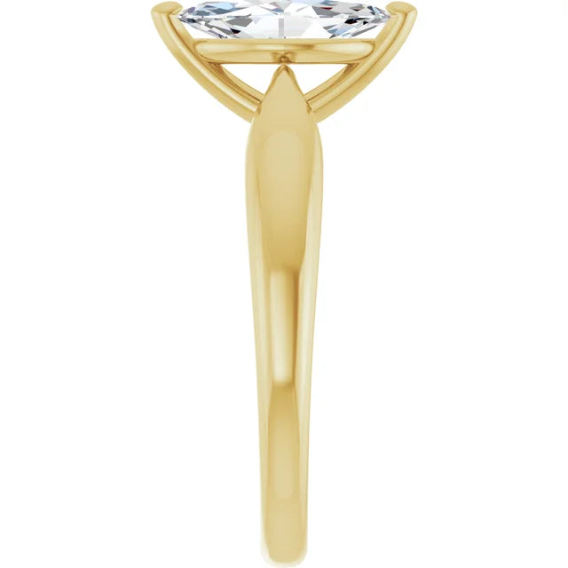 1 CT Marquise Diamond Solitaire Engagement Ring for women on yellow gold showing shank 