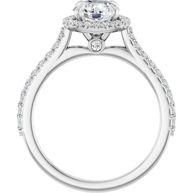 Hola Style 1 1/4 Lab Grown Diamond engagement Ring on White Gold