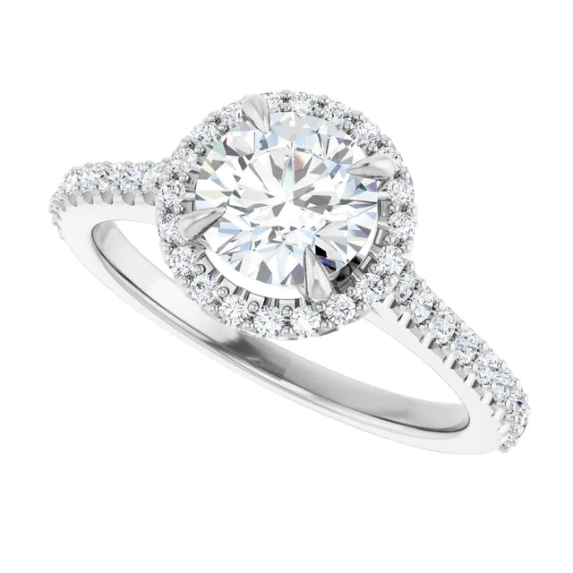 Hola Style 1 1/4 Lab Grown Diamond engagement Ring Side Picture 