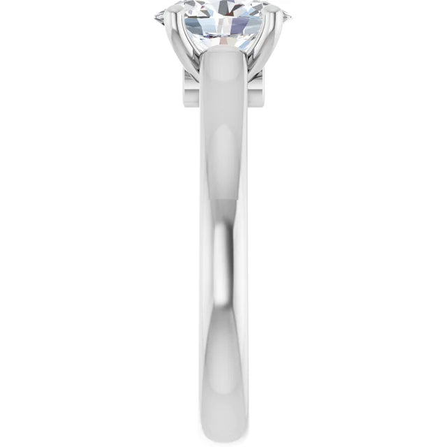 Oval Diamond Engagement Ring on White gold showing Shank